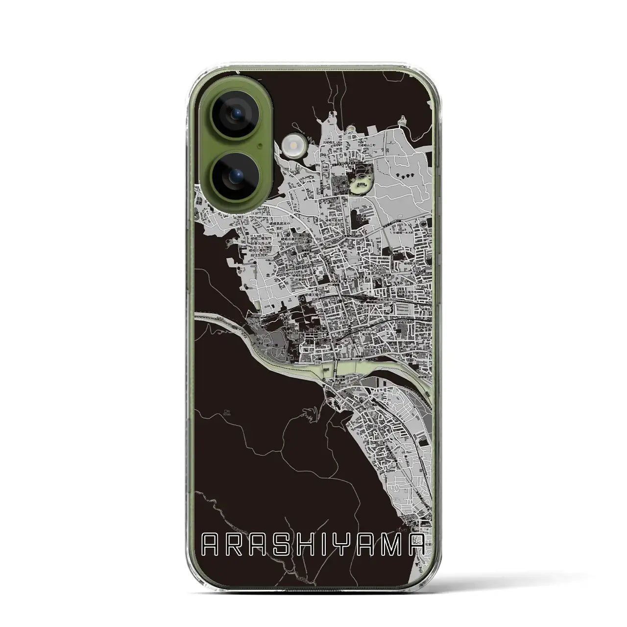 【嵐山（京都府）】地図柄iPhoneケース（クリアタイプ）