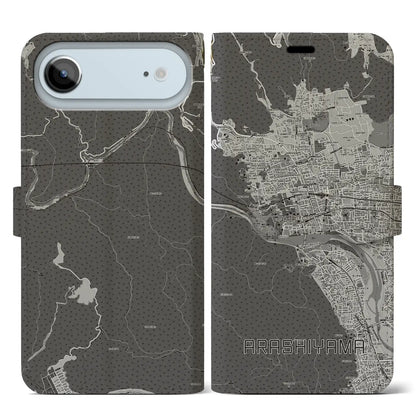 【嵐山（京都府）】地図柄iPhoneケース（手帳タイプ）