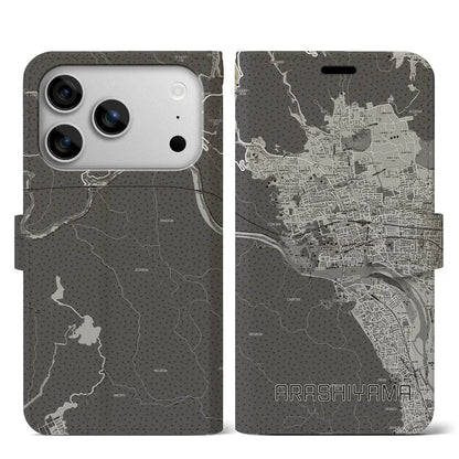 【嵐山（京都府）】地図柄iPhoneケース（手帳タイプ）