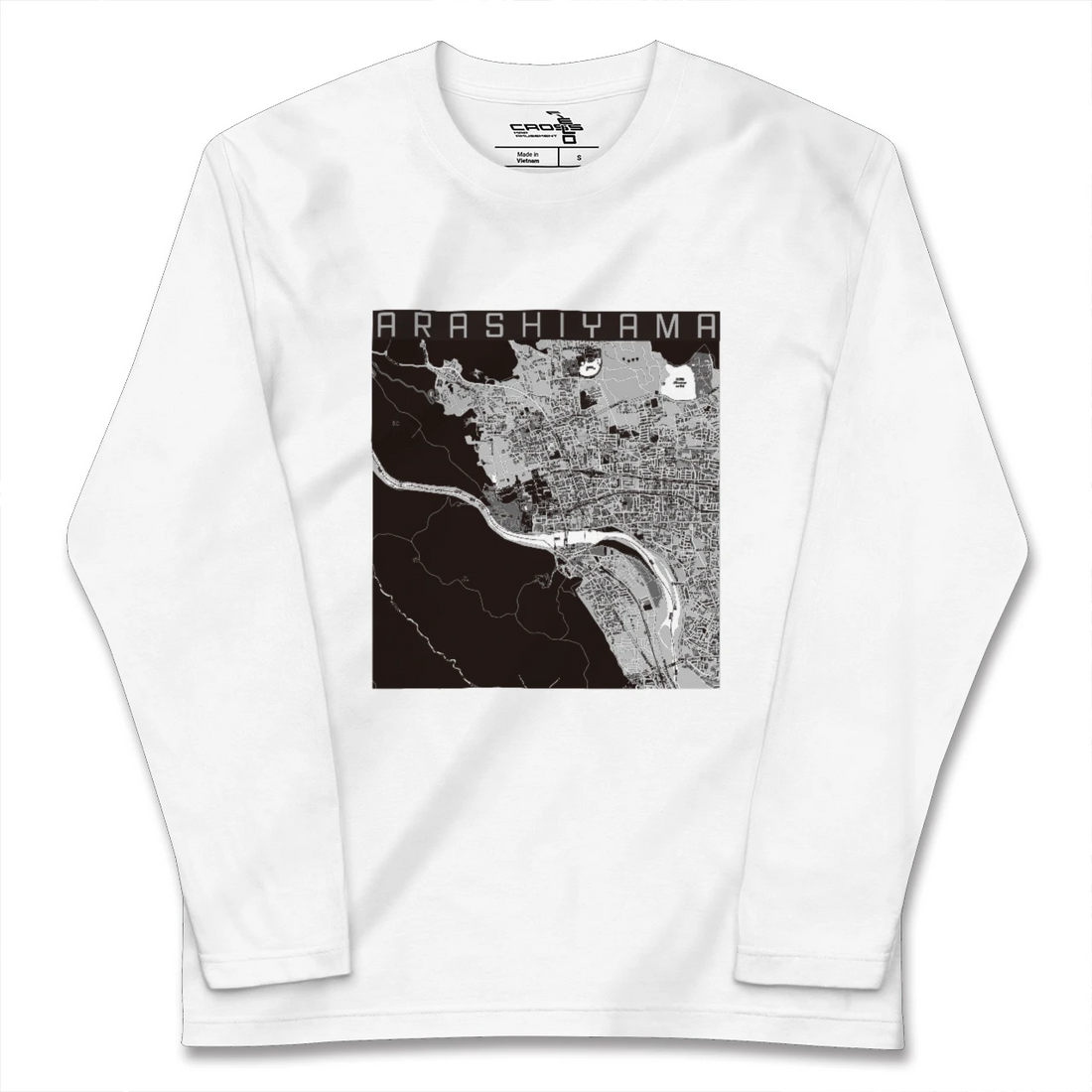 【嵐山(京都府)】地図柄ロングスリーブTシャツ