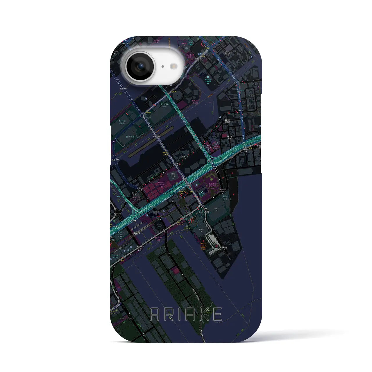 【有明（東京都）】地図柄iPhoneケース（バックカバータイプ）