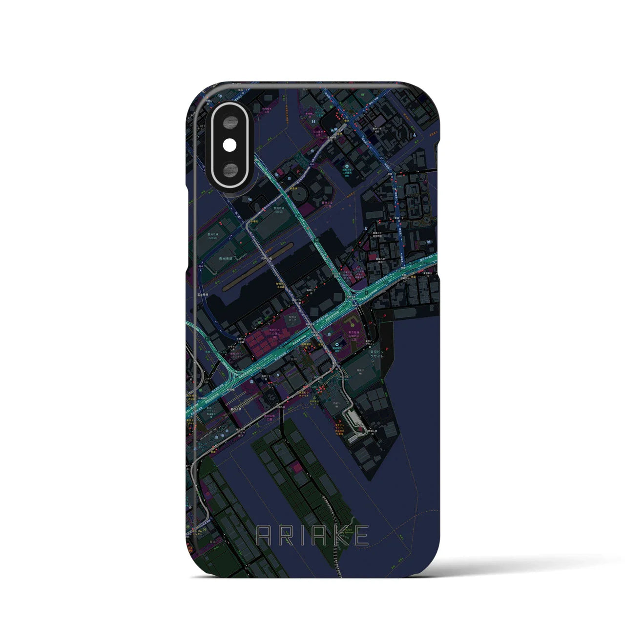 【有明（東京都）】地図柄iPhoneケース（バックカバータイプ）