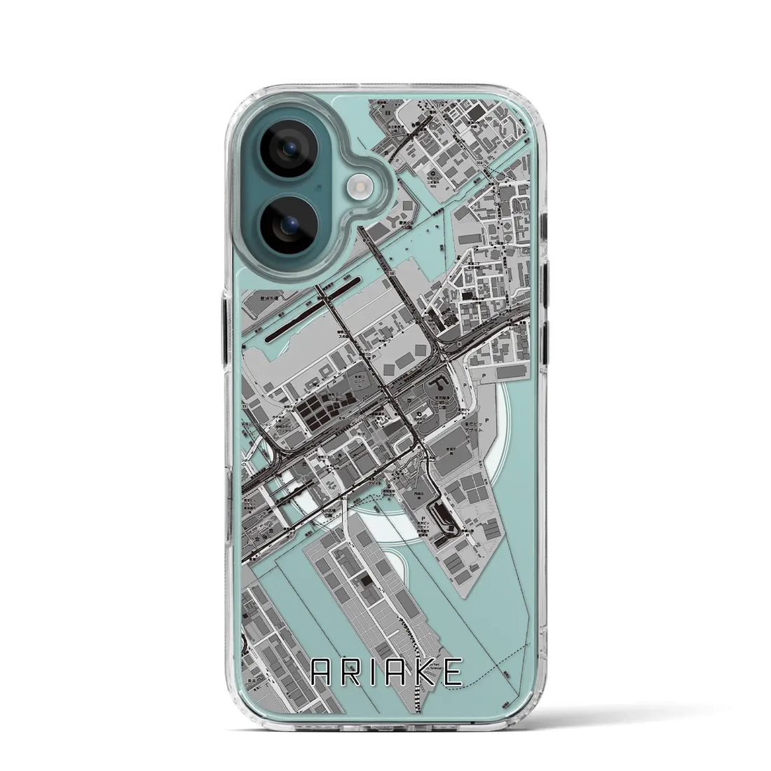 【有明（東京都）】地図柄iPhoneケース（MagSafeタイプ）モノトーン・iPhone 16 Pro 用