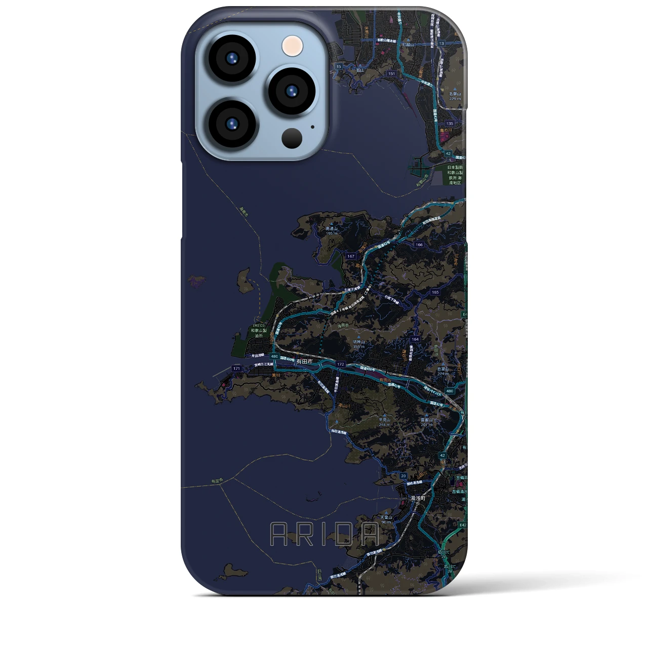 【有田（和歌山県）】地図柄iPhoneケース（バックカバータイプ）
