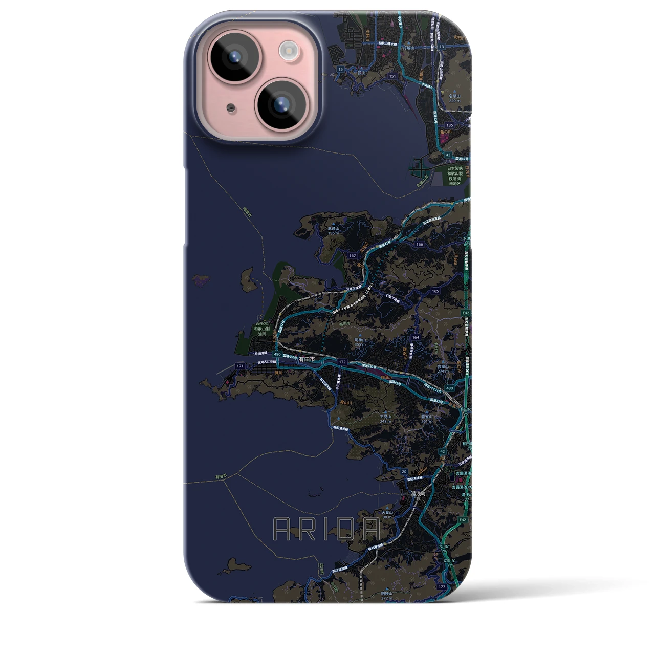 【有田（和歌山県）】地図柄iPhoneケース（バックカバータイプ）