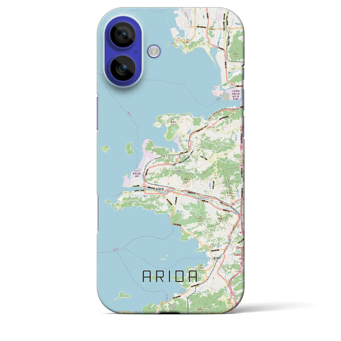 【有田（和歌山県）】地図柄iPhoneケース（バックカバータイプ）ブラック・iPhone 16 Pro Max 用