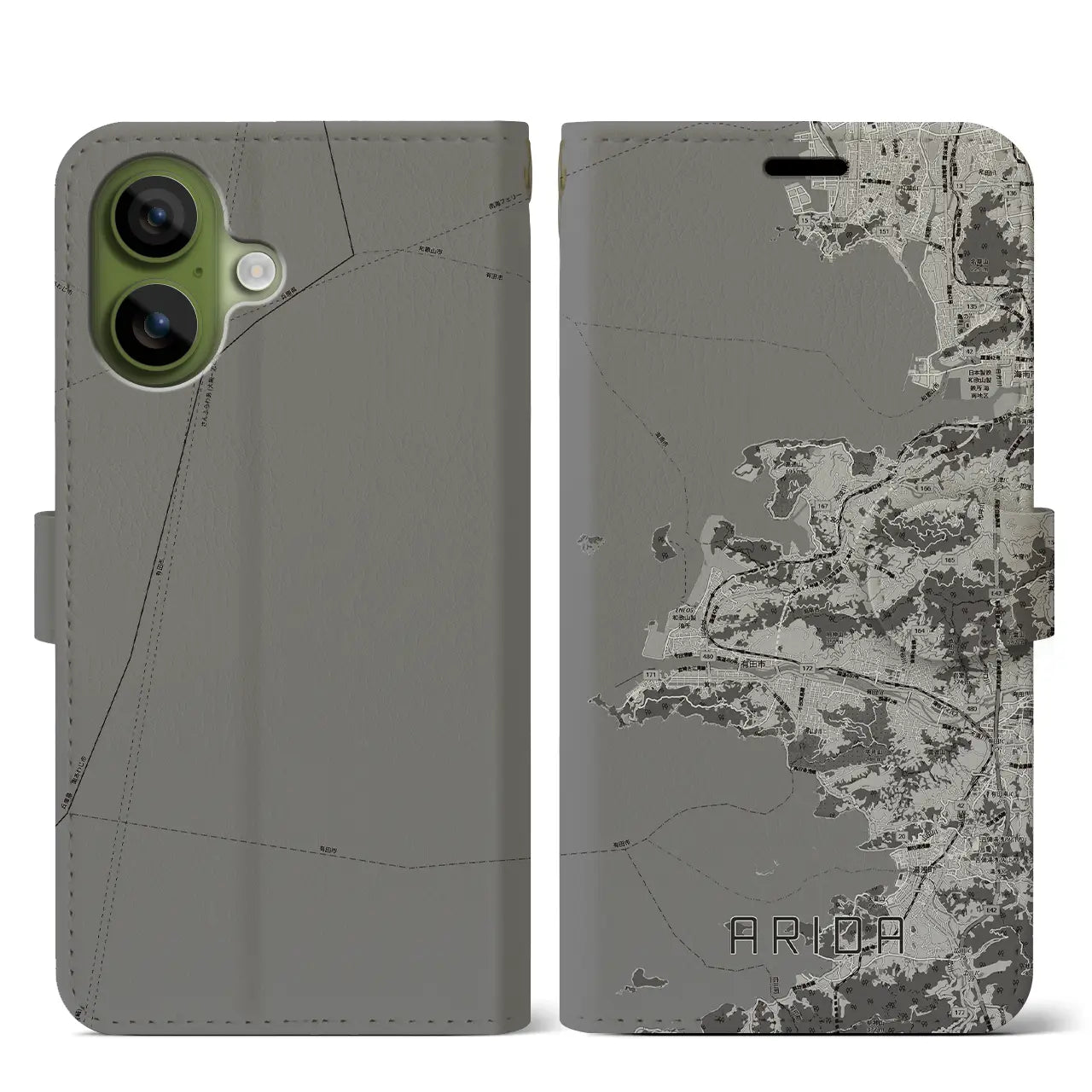 【有田（和歌山県）】地図柄iPhoneケース（手帳タイプ）