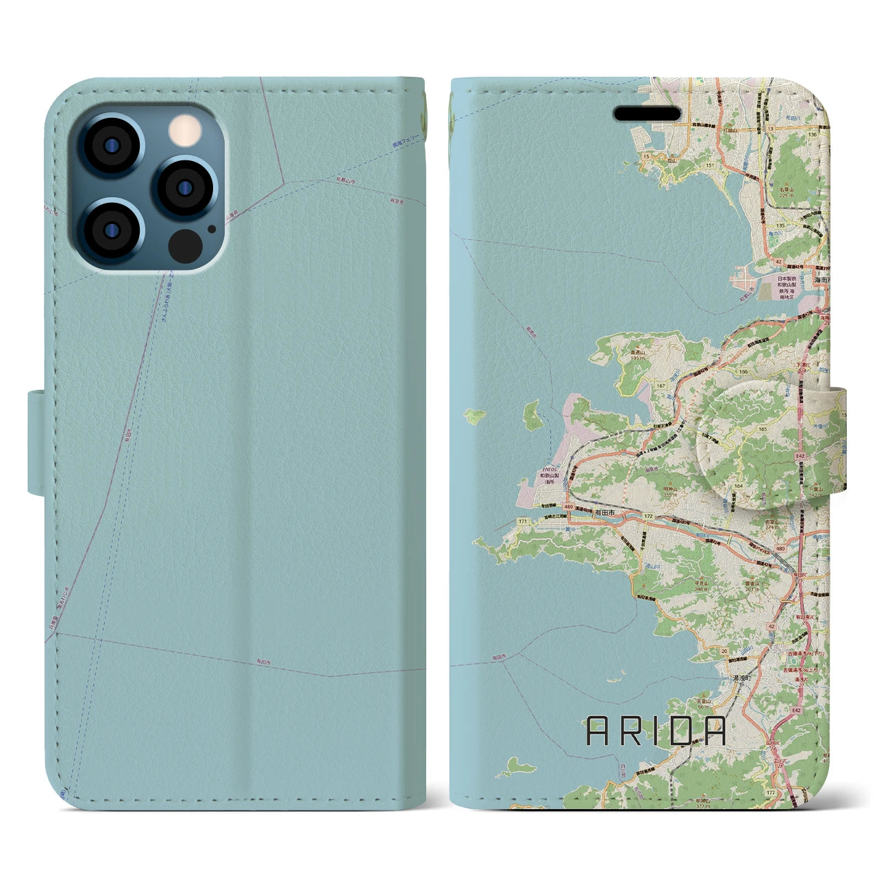 【有田（和歌山県）】地図柄iPhoneケース（手帳タイプ）