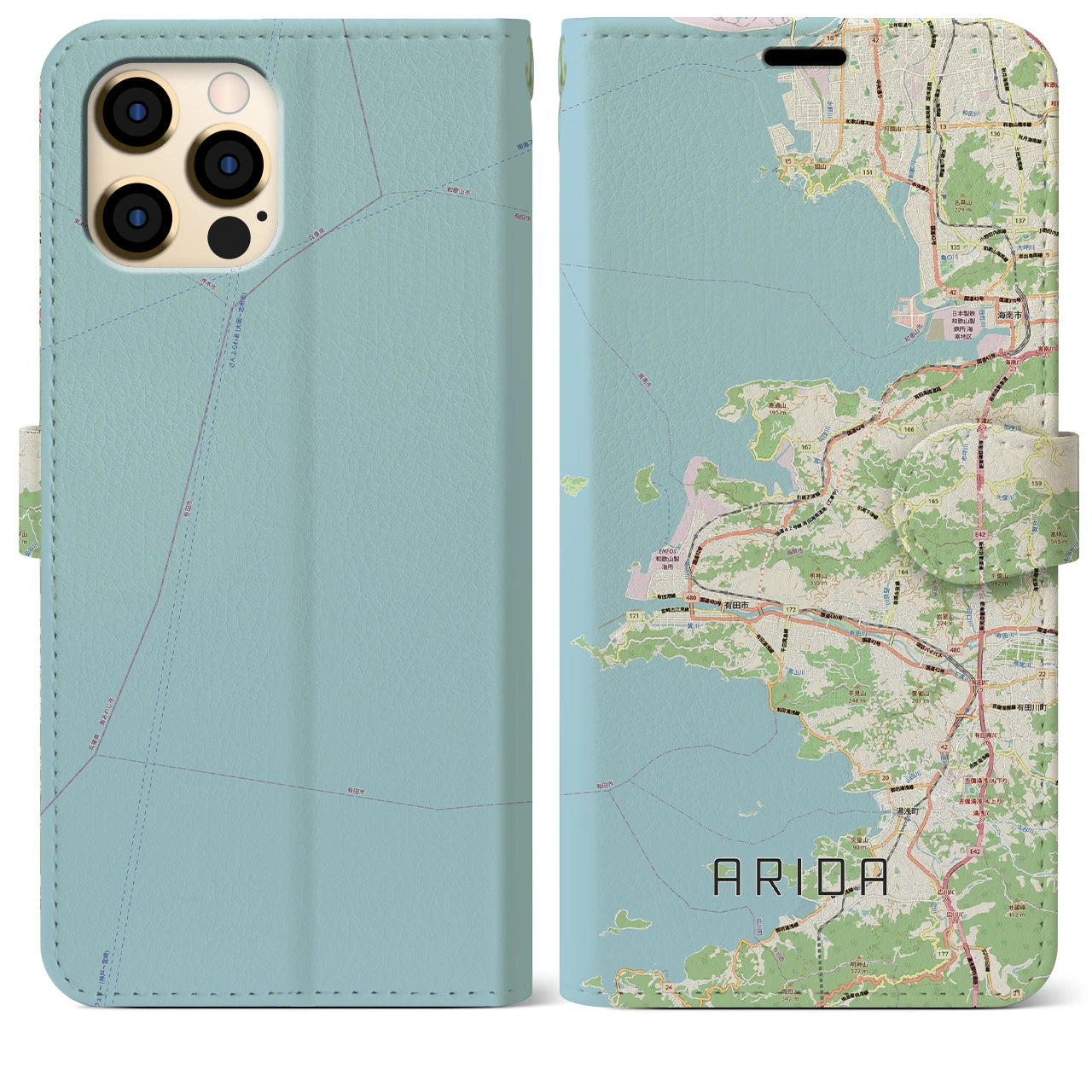 【有田（和歌山県）】地図柄iPhoneケース（手帳タイプ）