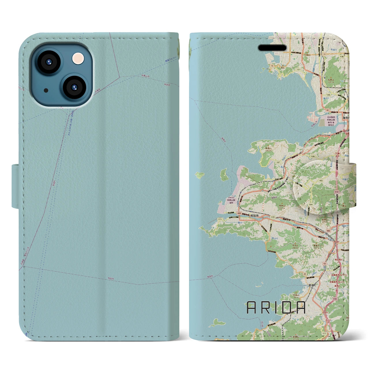 【有田（和歌山県）】地図柄iPhoneケース（手帳タイプ）