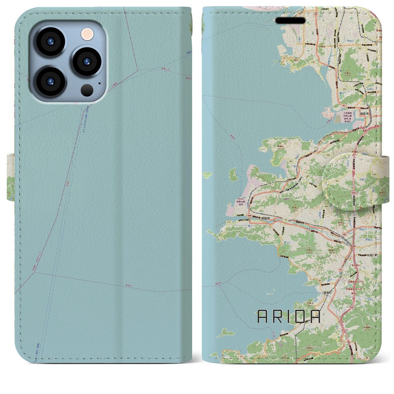 【有田（和歌山県）】地図柄iPhoneケース（手帳タイプ）