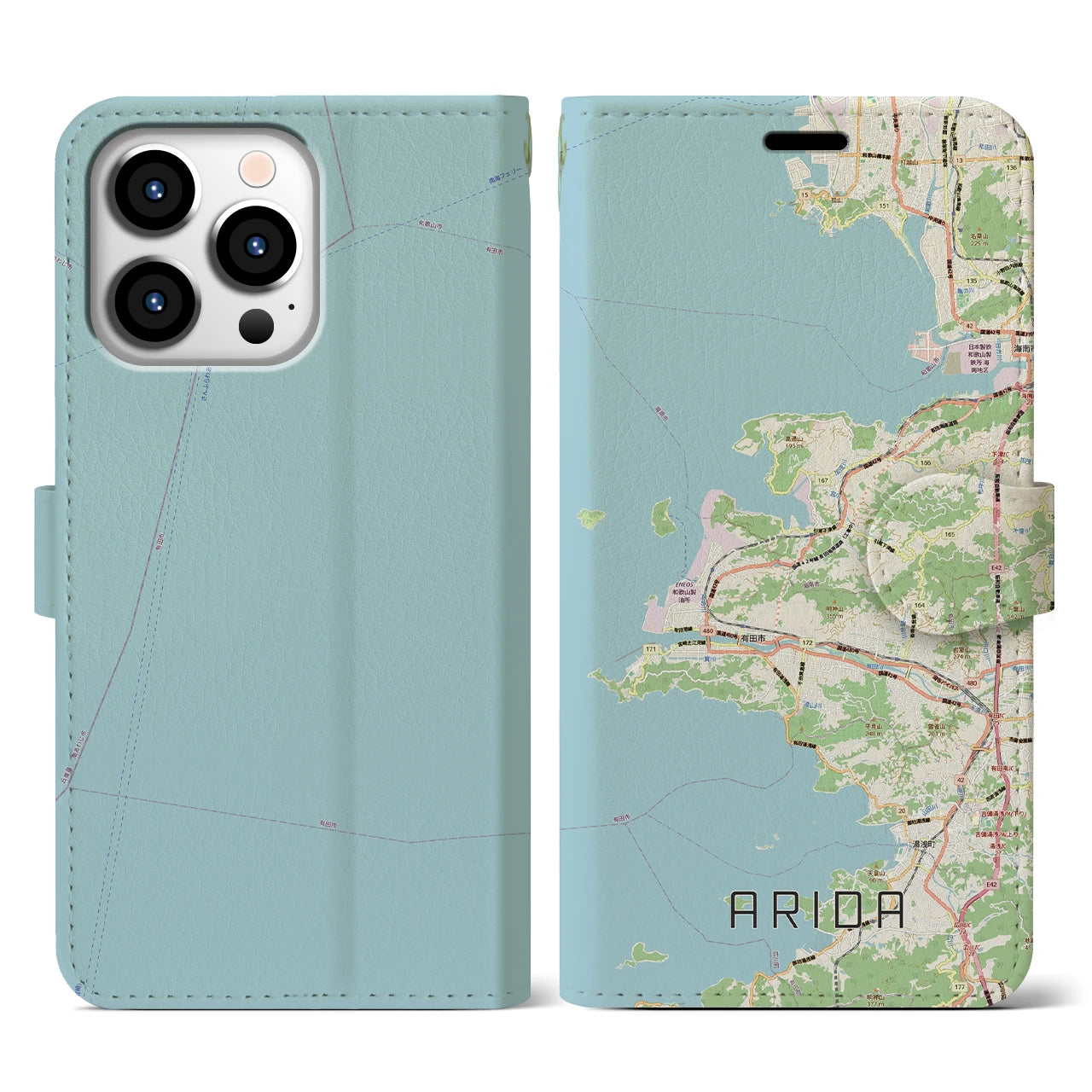 【有田（和歌山県）】地図柄iPhoneケース（手帳タイプ）