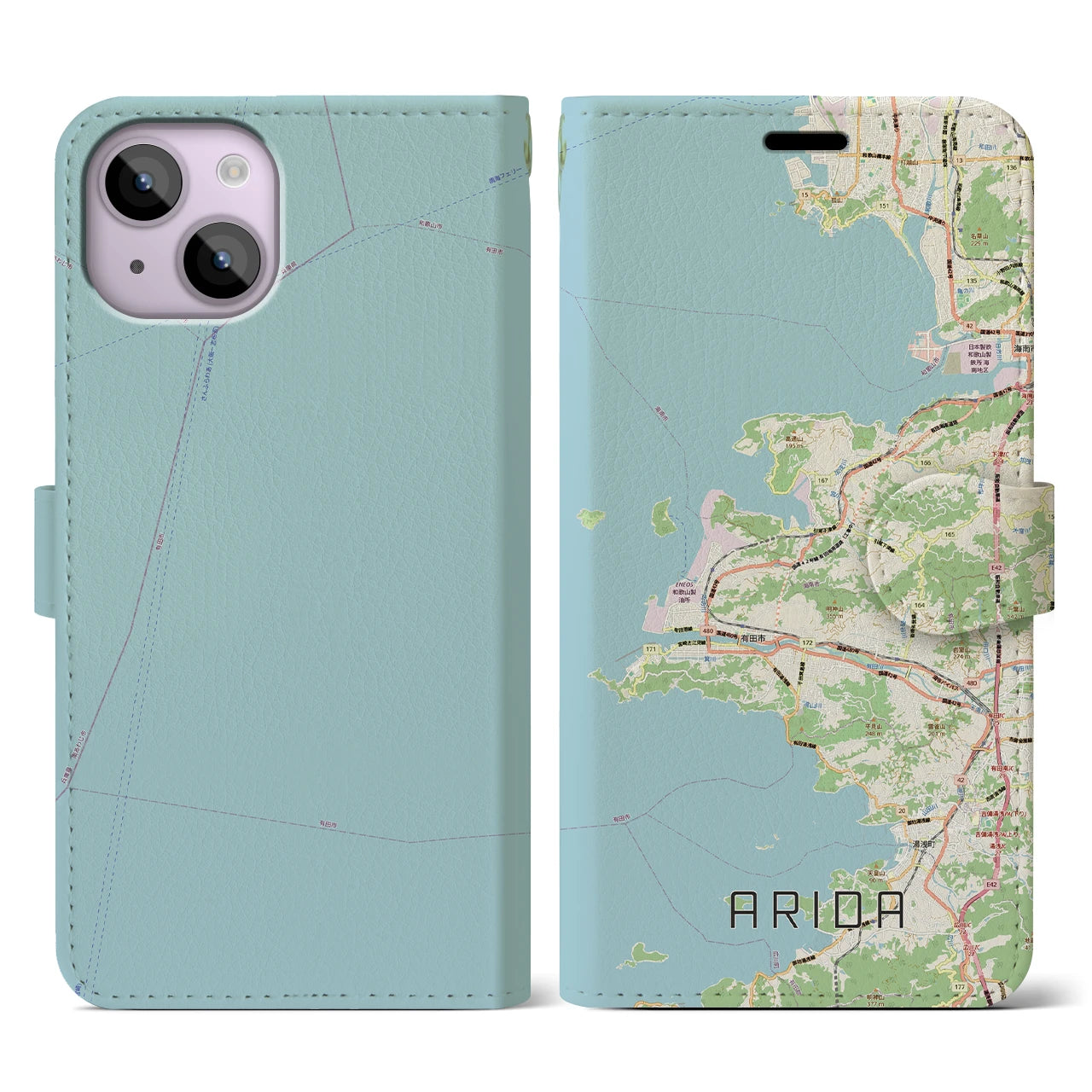 【有田（和歌山県）】地図柄iPhoneケース（手帳タイプ）