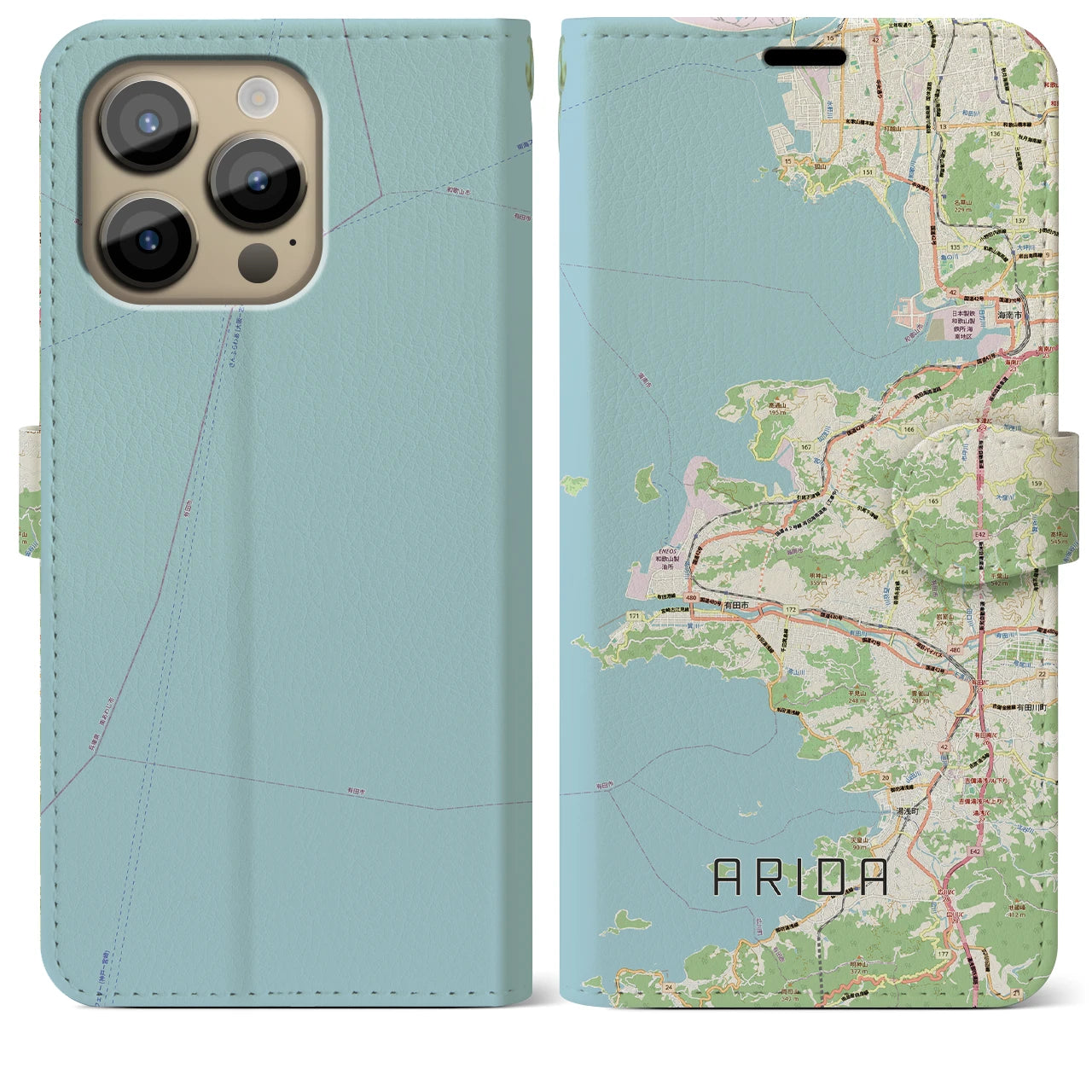 【有田（和歌山県）】地図柄iPhoneケース（手帳タイプ）