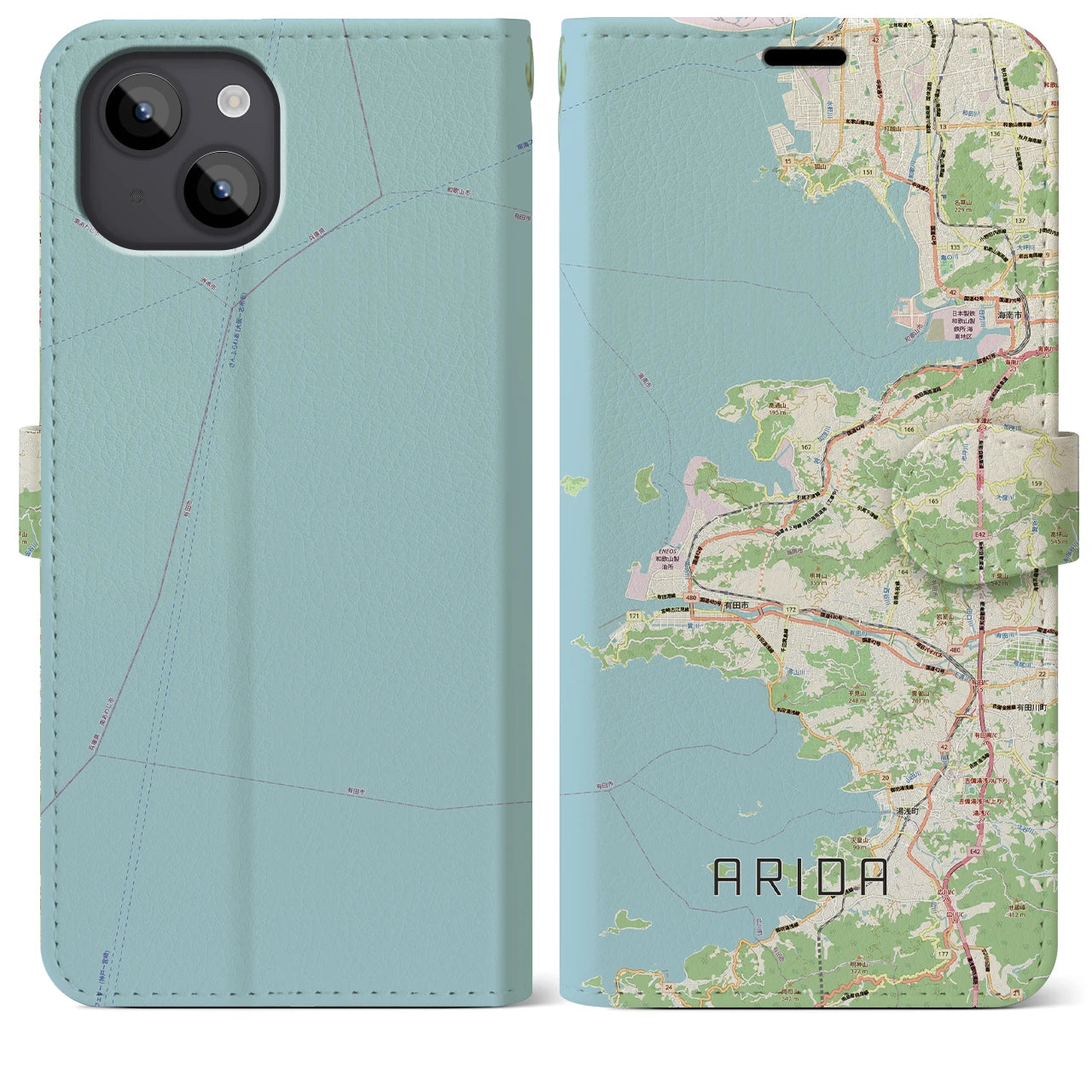 【有田（和歌山県）】地図柄iPhoneケース（手帳タイプ）