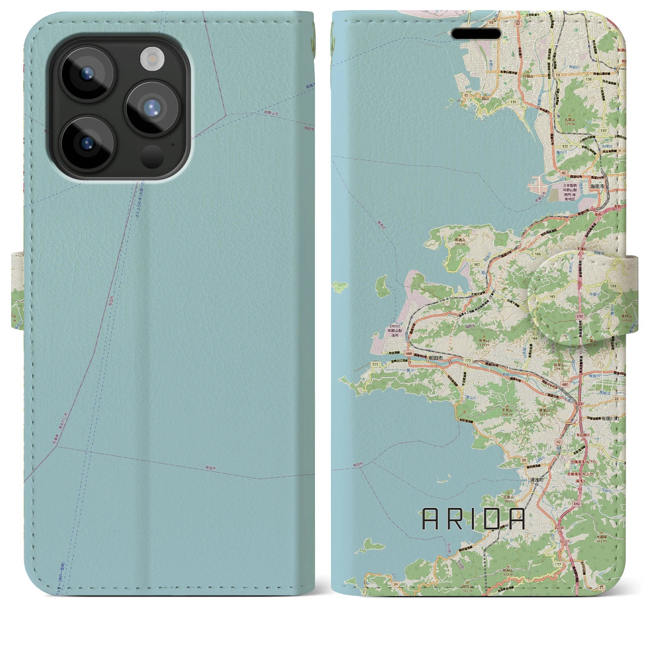 【有田（和歌山県）】地図柄iPhoneケース（手帳タイプ）