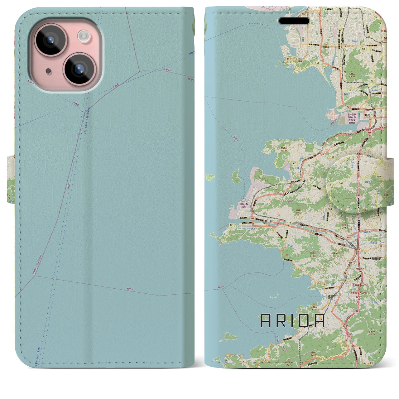【有田（和歌山県）】地図柄iPhoneケース（手帳タイプ）