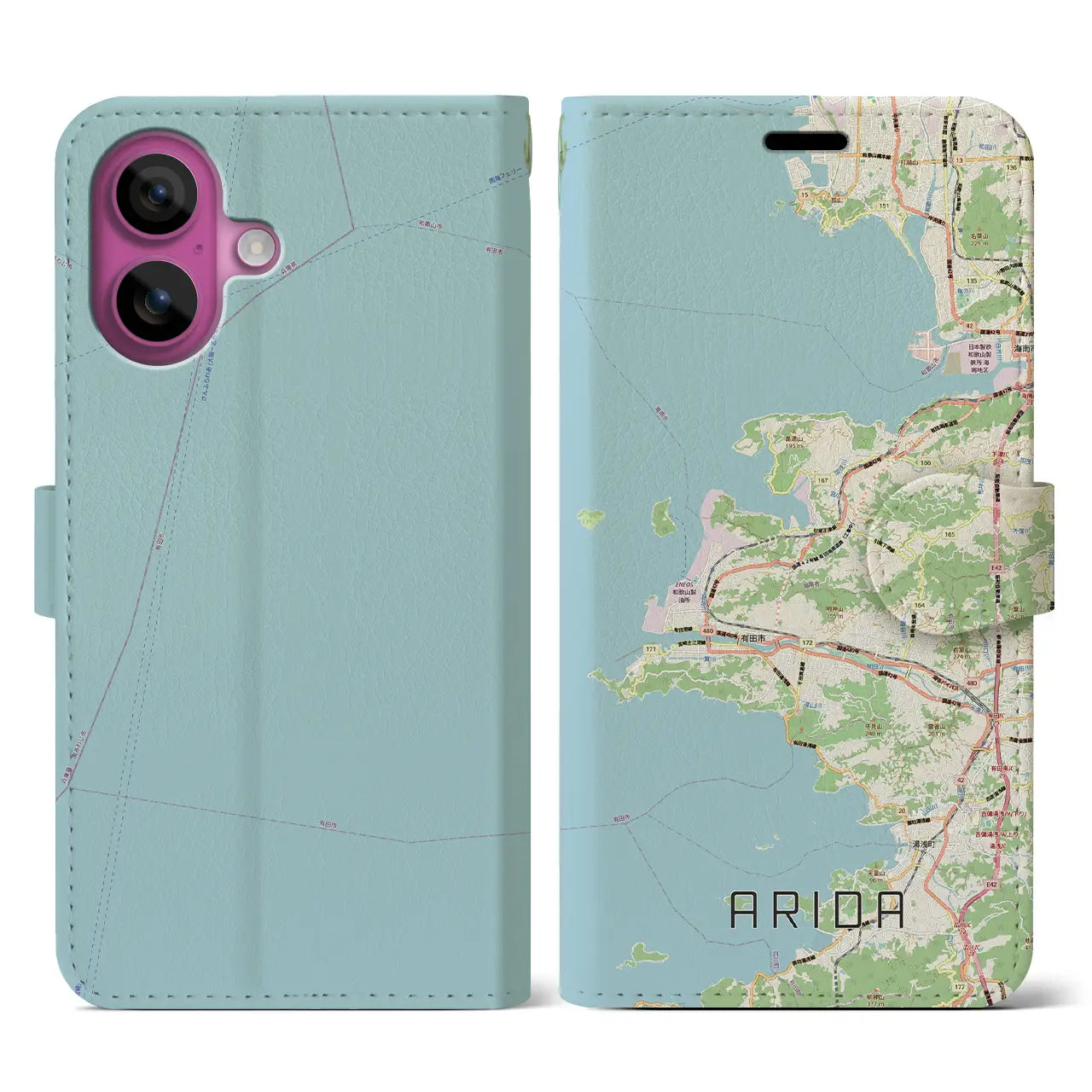【有田（和歌山県）】地図柄iPhoneケース（手帳タイプ）