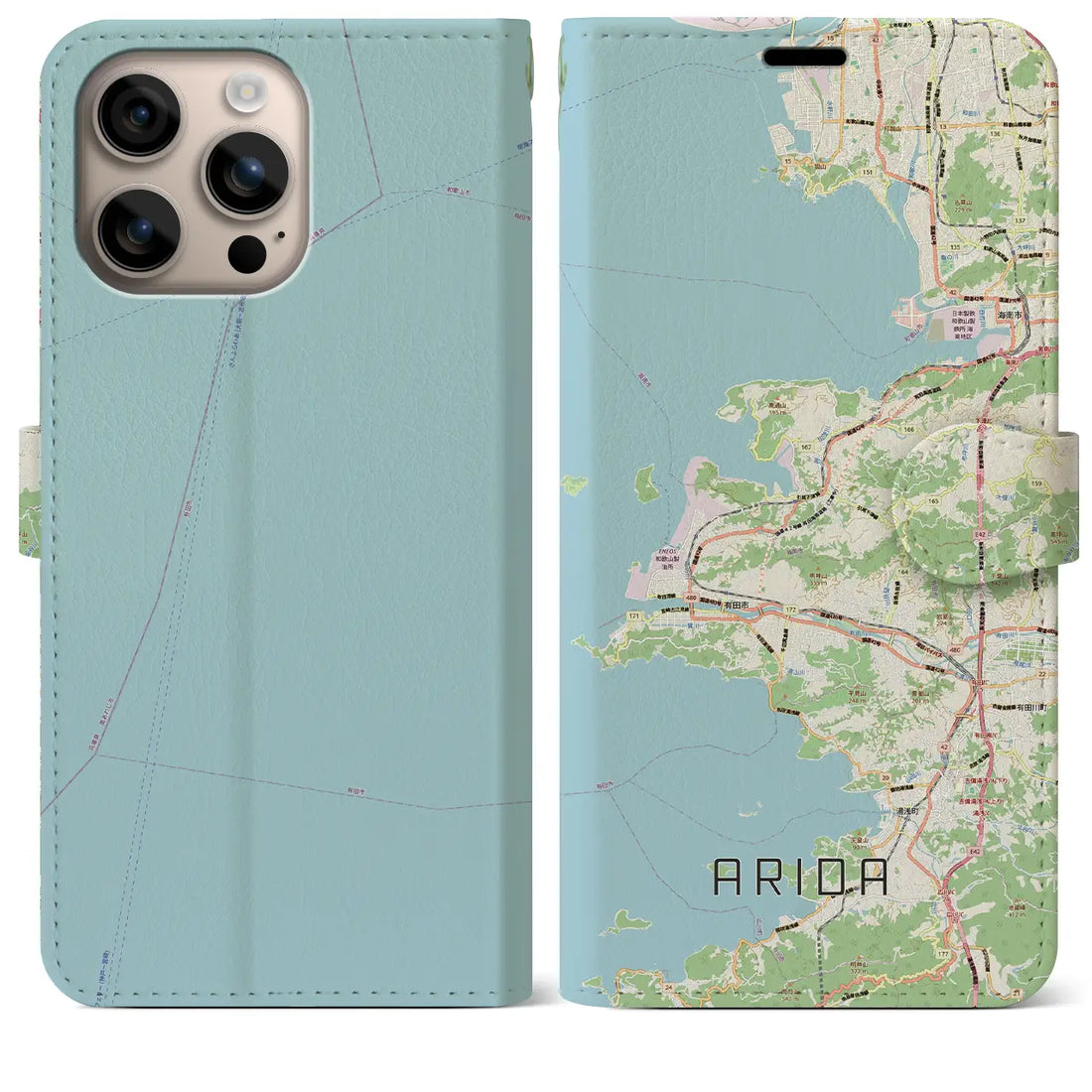 【有田（和歌山県）】地図柄iPhoneケース（手帳タイプ）