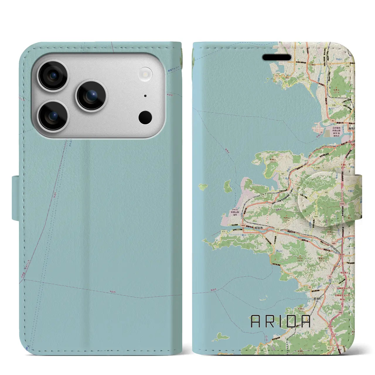 【有田（和歌山県）】地図柄iPhoneケース（手帳タイプ）