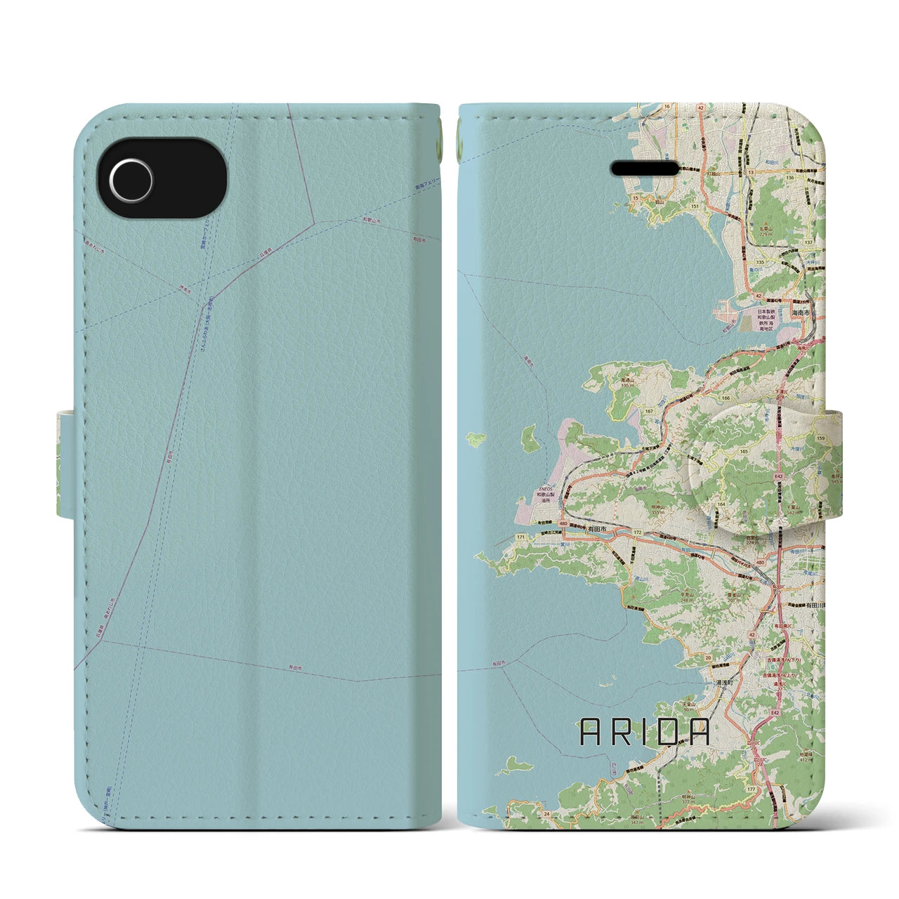【有田（和歌山県）】地図柄iPhoneケース（手帳タイプ）
