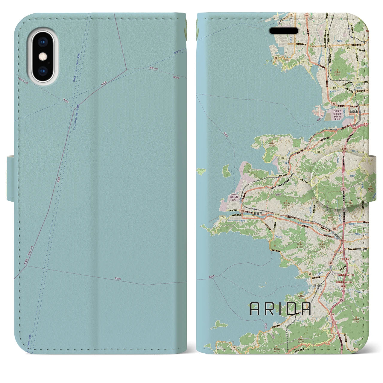【有田（和歌山県）】地図柄iPhoneケース（手帳タイプ）