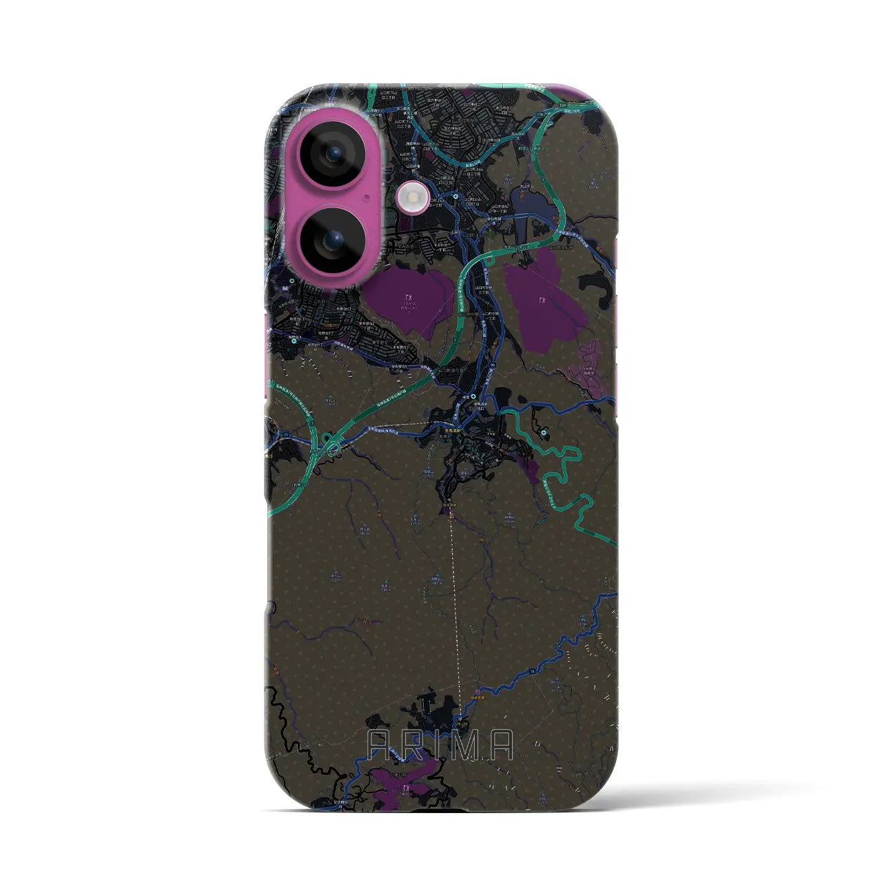 【有馬（兵庫県）】地図柄iPhoneケース（バックカバータイプ）