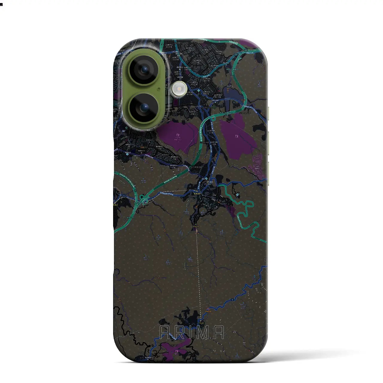 【有馬（兵庫県）】地図柄iPhoneケース（バックカバータイプ）