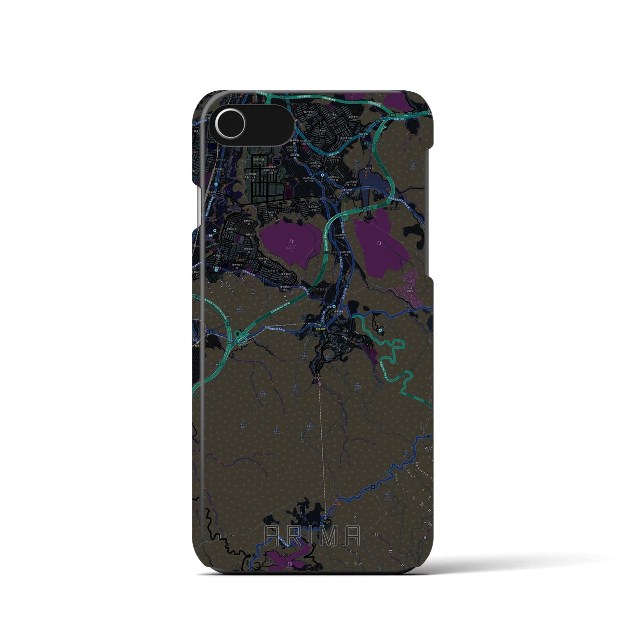 【有馬（兵庫県）】地図柄iPhoneケース（バックカバータイプ）