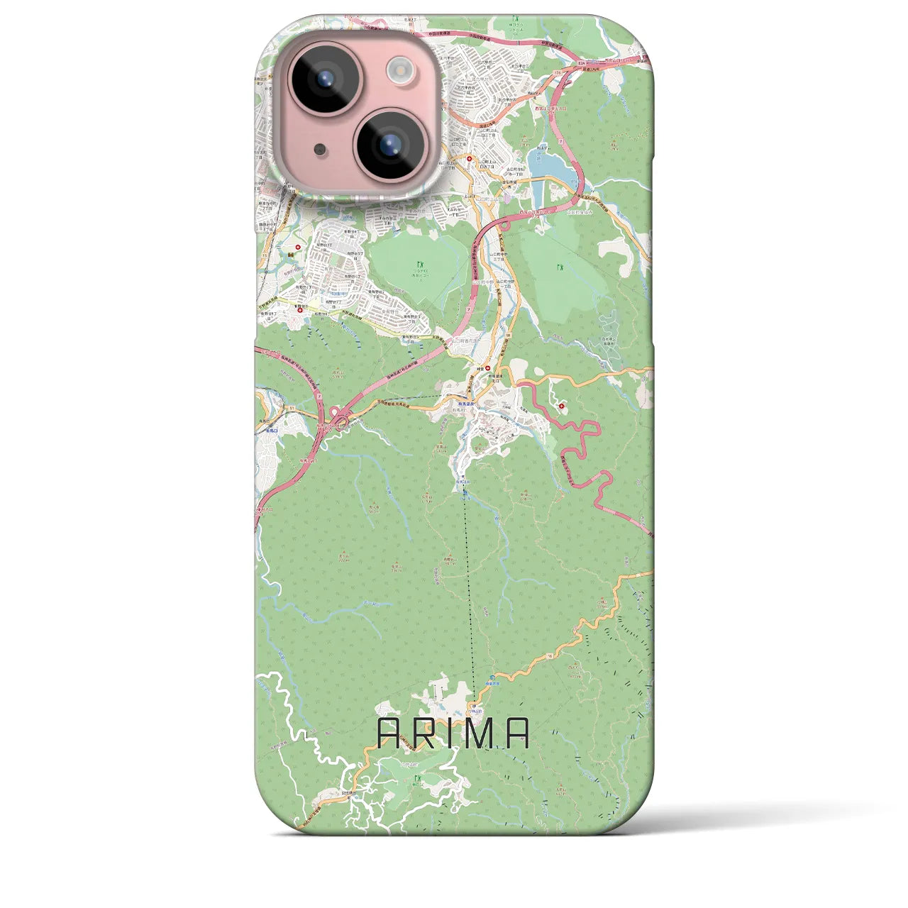 【有馬（兵庫県）】地図柄iPhoneケース（バックカバータイプ）