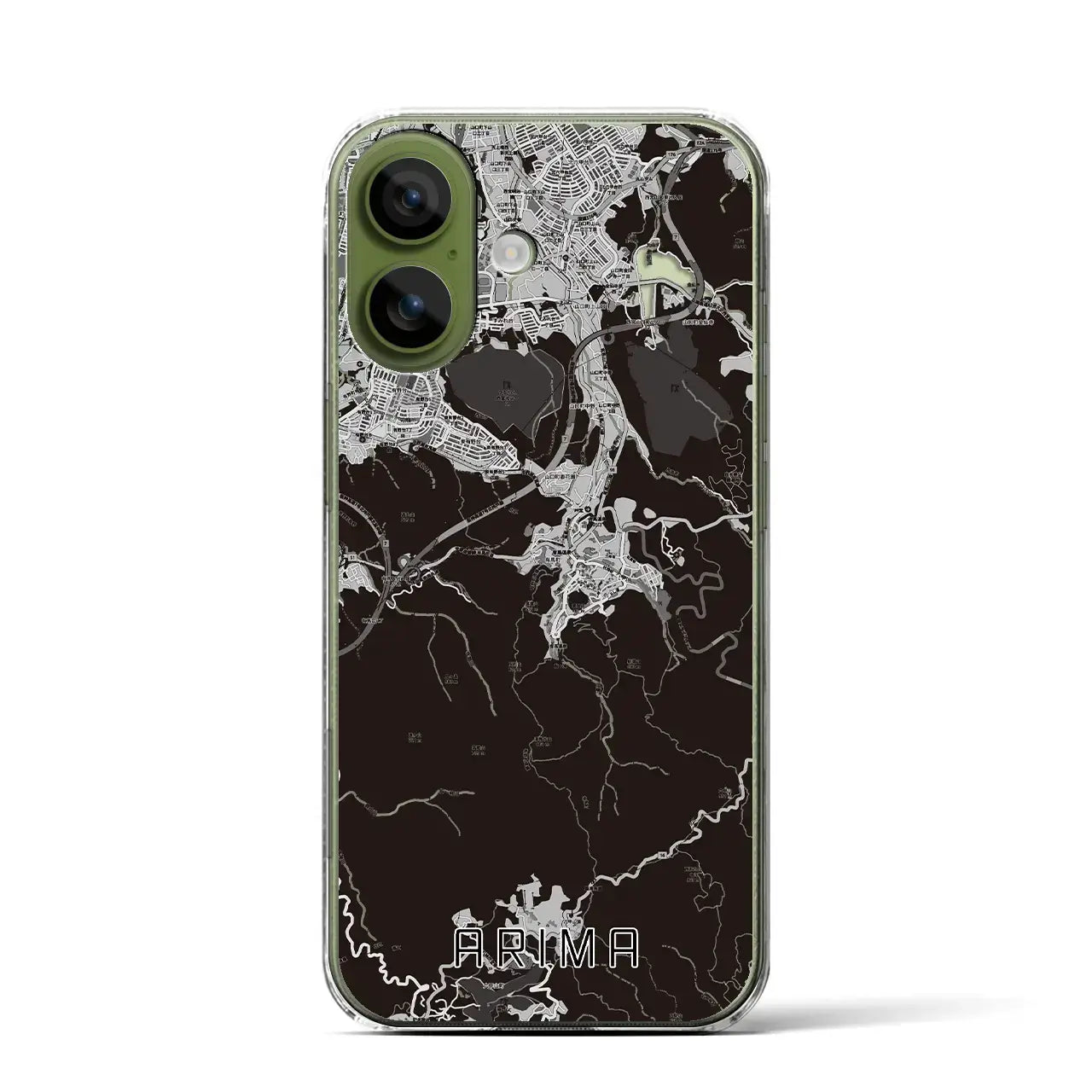 【有馬（兵庫県）】地図柄iPhoneケース（クリアタイプ）モノトーン・iPhone 17 Pro Max 用