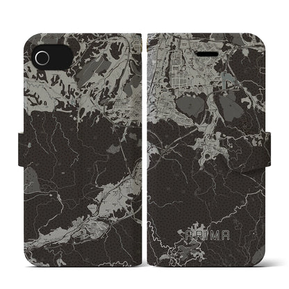 【有馬（兵庫県）】地図柄iPhoneケース（手帳タイプ）モノトーン・iPhone SE（第3 / 第2世代） / 8 / 7 / 6s / 6 用