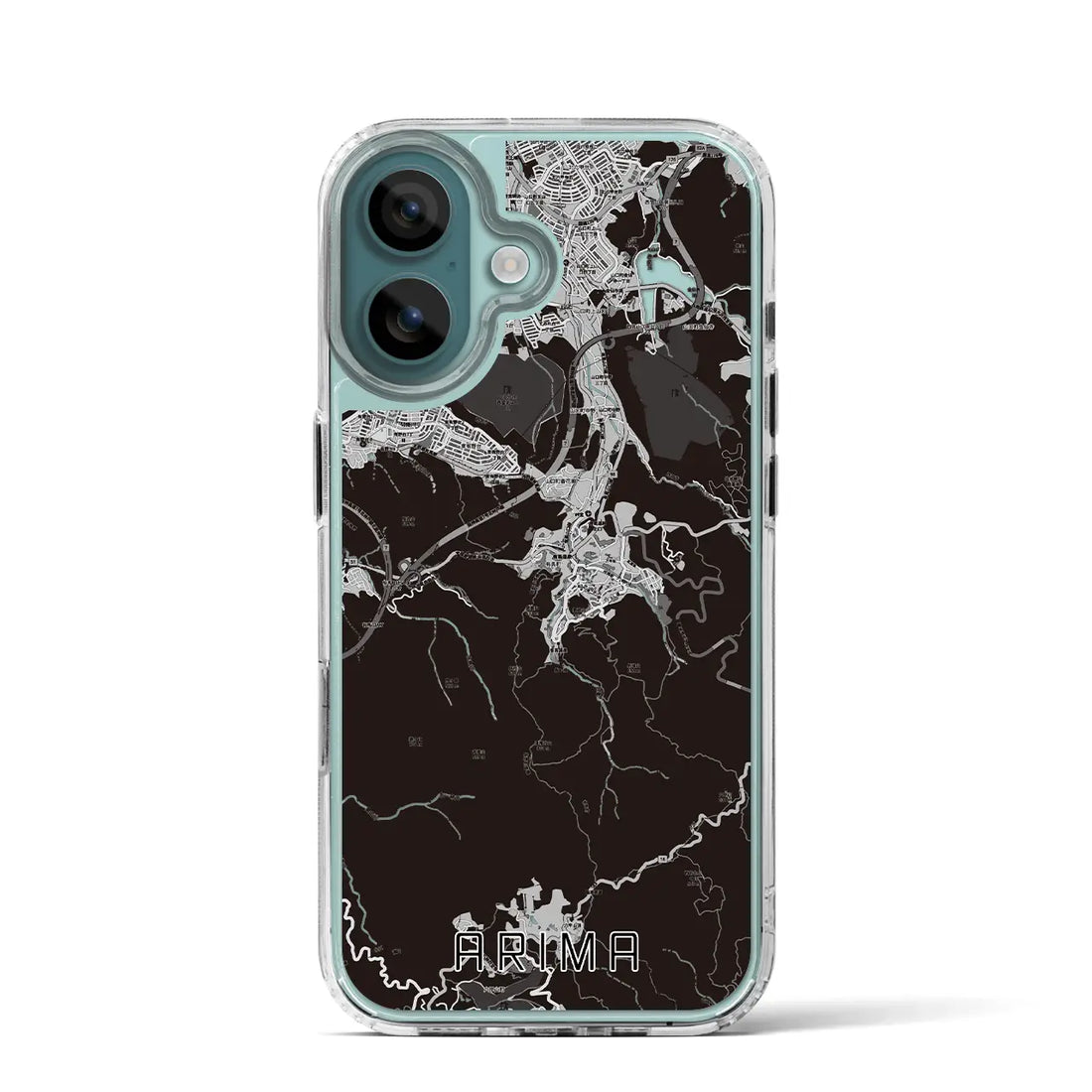 【有馬（兵庫県）】地図柄iPhoneケース（MagSafeタイプ）モノトーン・iPhone 16 Pro 用