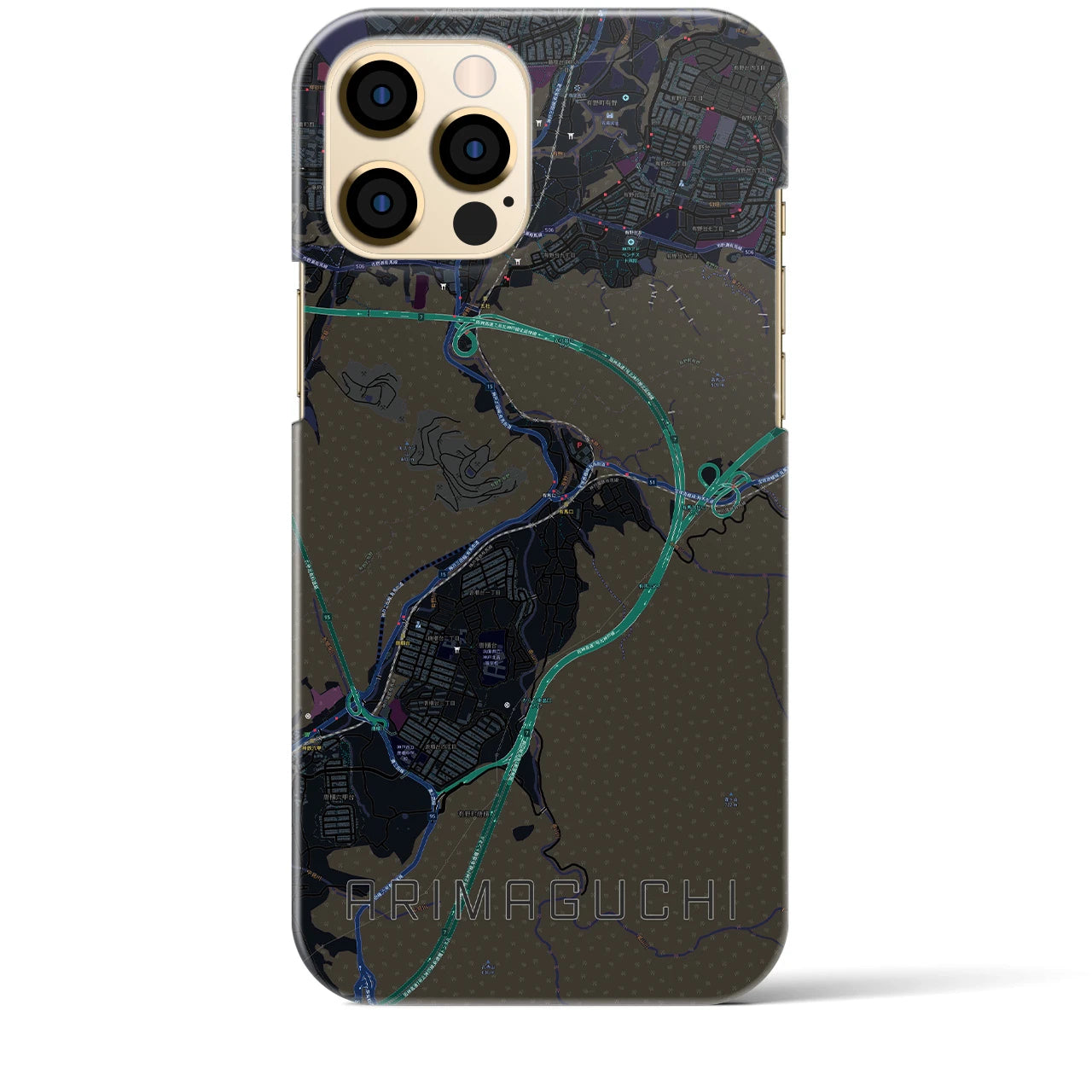 【有馬口（兵庫県）】地図柄iPhoneケース（バックカバータイプ）