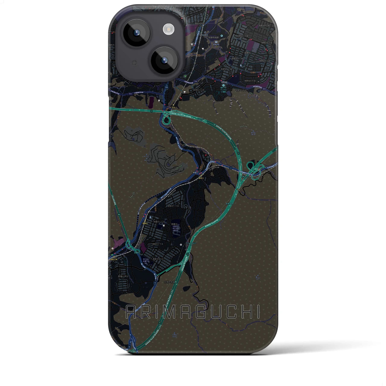 【有馬口（兵庫県）】地図柄iPhoneケース（バックカバータイプ）