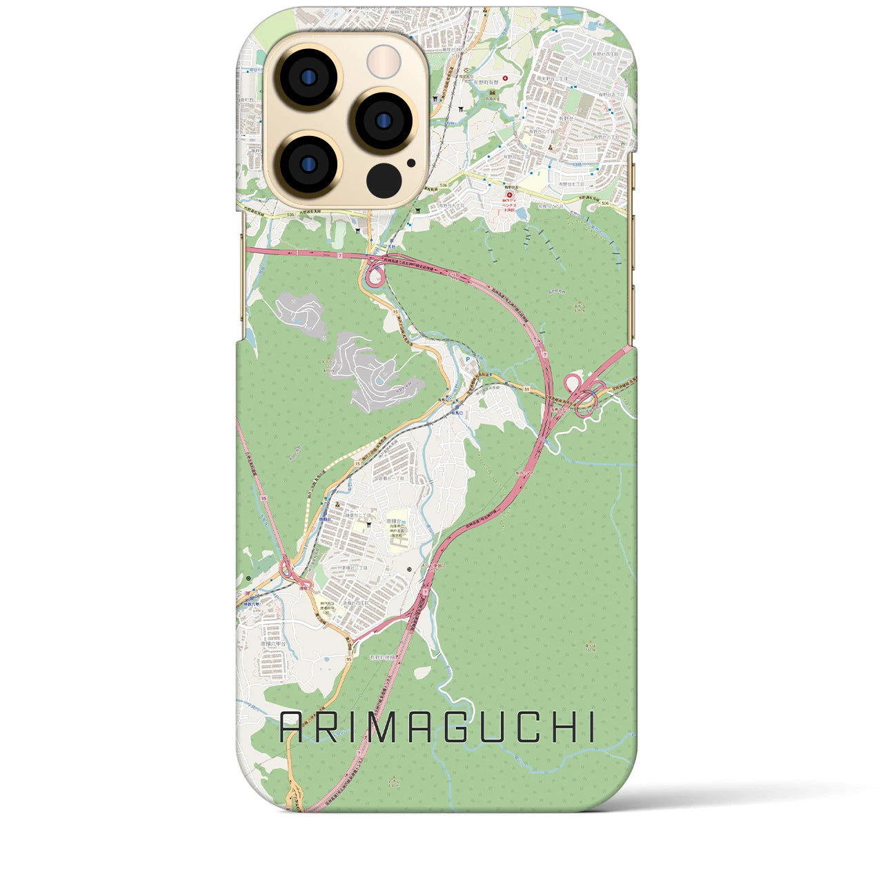 【有馬口（兵庫県）】地図柄iPhoneケース（バックカバータイプ）