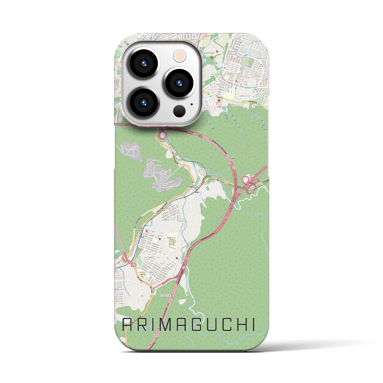 【有馬口（兵庫県）】地図柄iPhoneケース（バックカバータイプ）