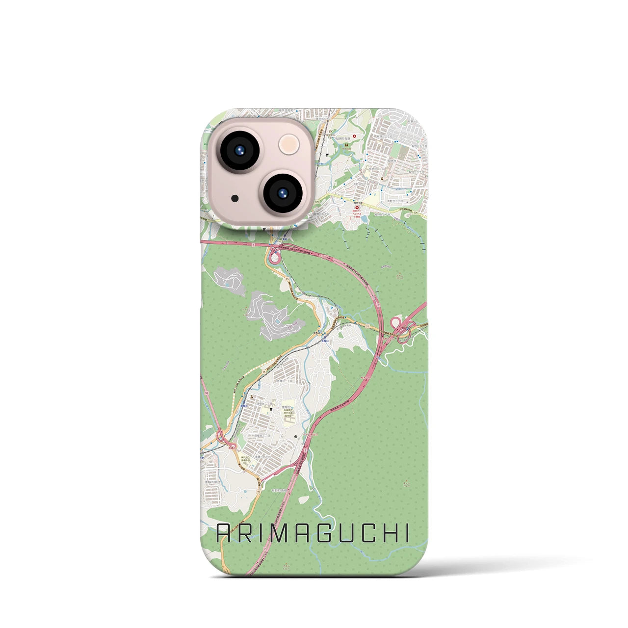 【有馬口（兵庫県）】地図柄iPhoneケース（バックカバータイプ）