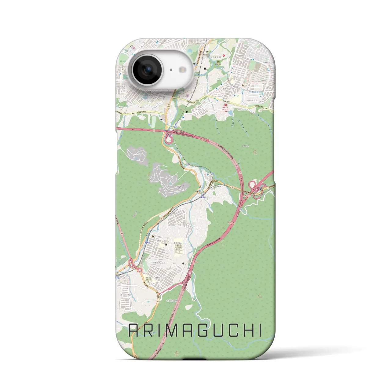 【有馬口（兵庫県）】地図柄iPhoneケース（バックカバータイプ）