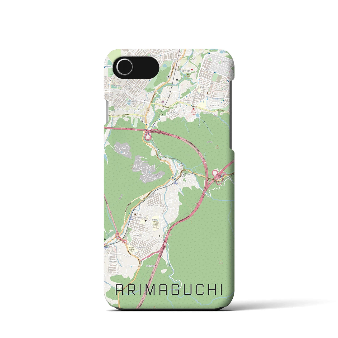 【有馬口（兵庫県）】地図柄iPhoneケース（バックカバータイプ）