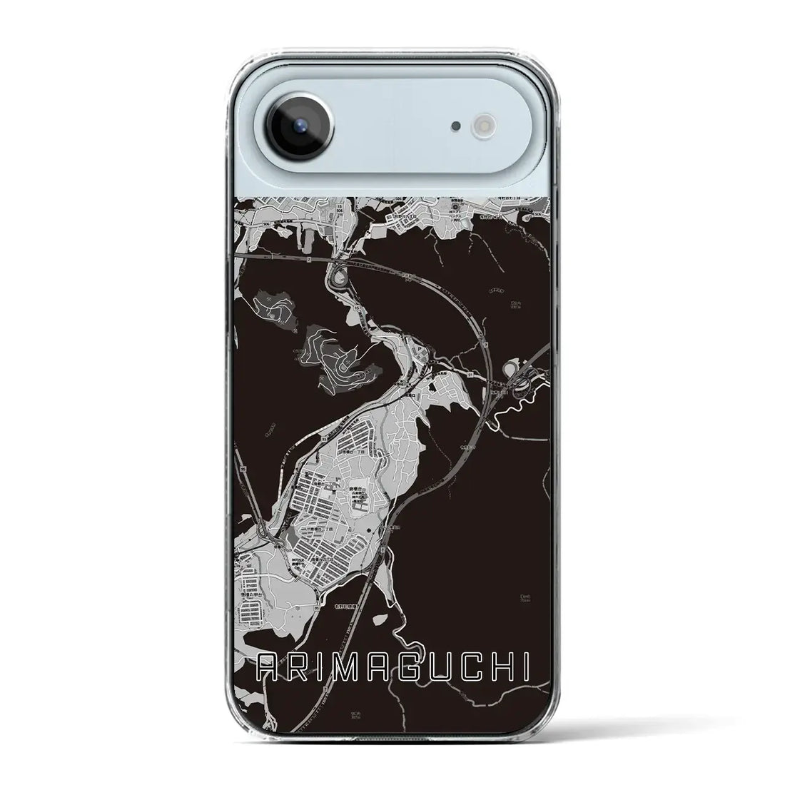 【有馬口(兵庫県)】地図柄iPhoneケース(クリアタイプ)モノトーン・iPhone 17 Pro Max 用