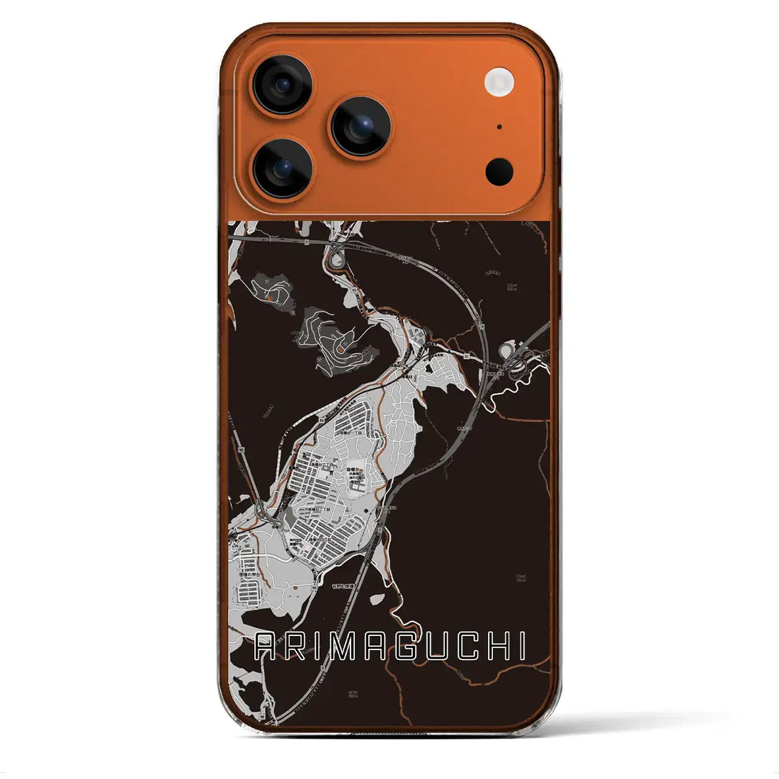 【有馬口(兵庫県)】地図柄iPhoneケース(クリアタイプ)モノトーン・iPhone 17 Pro Max 用