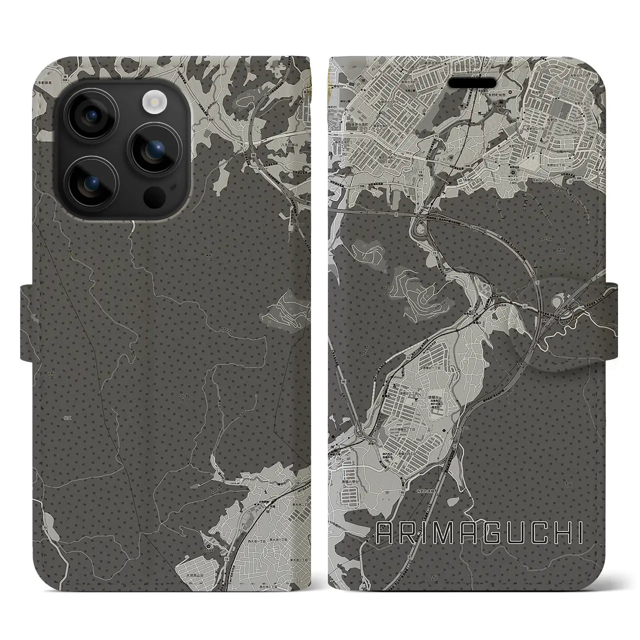 【有馬口（兵庫県）】地図柄iPhoneケース（手帳タイプ）