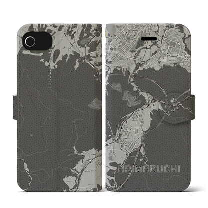 【有馬口（兵庫県）】地図柄iPhoneケース（手帳タイプ）モノトーン・iPhone SE（第3 / 第2世代） / 8 / 7 / 6s / 6 用