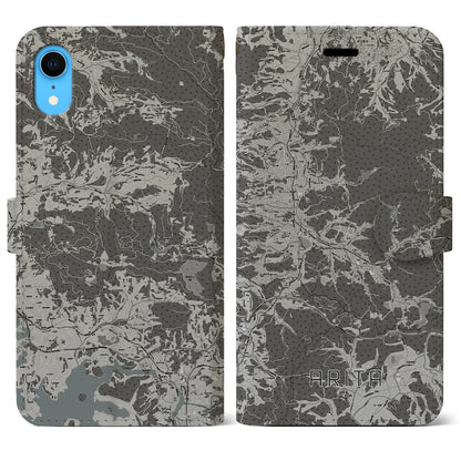 【有田（佐賀県）】地図柄iPhoneケース（手帳タイプ）モノトーン・iPhone XR 用