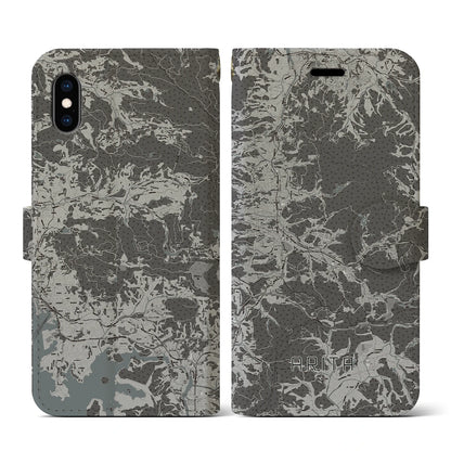 【有田（佐賀県）】地図柄iPhoneケース（手帳タイプ）モノトーン・iPhone XS / X 用