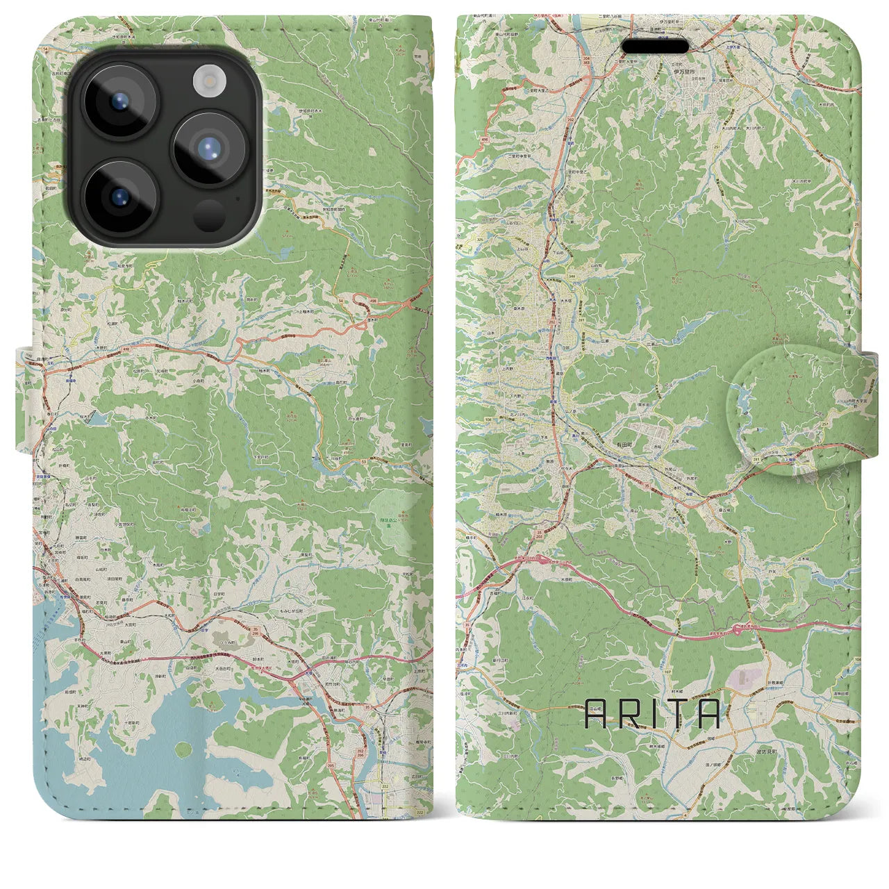 【有田（佐賀県）】地図柄iPhoneケース（手帳タイプ）
