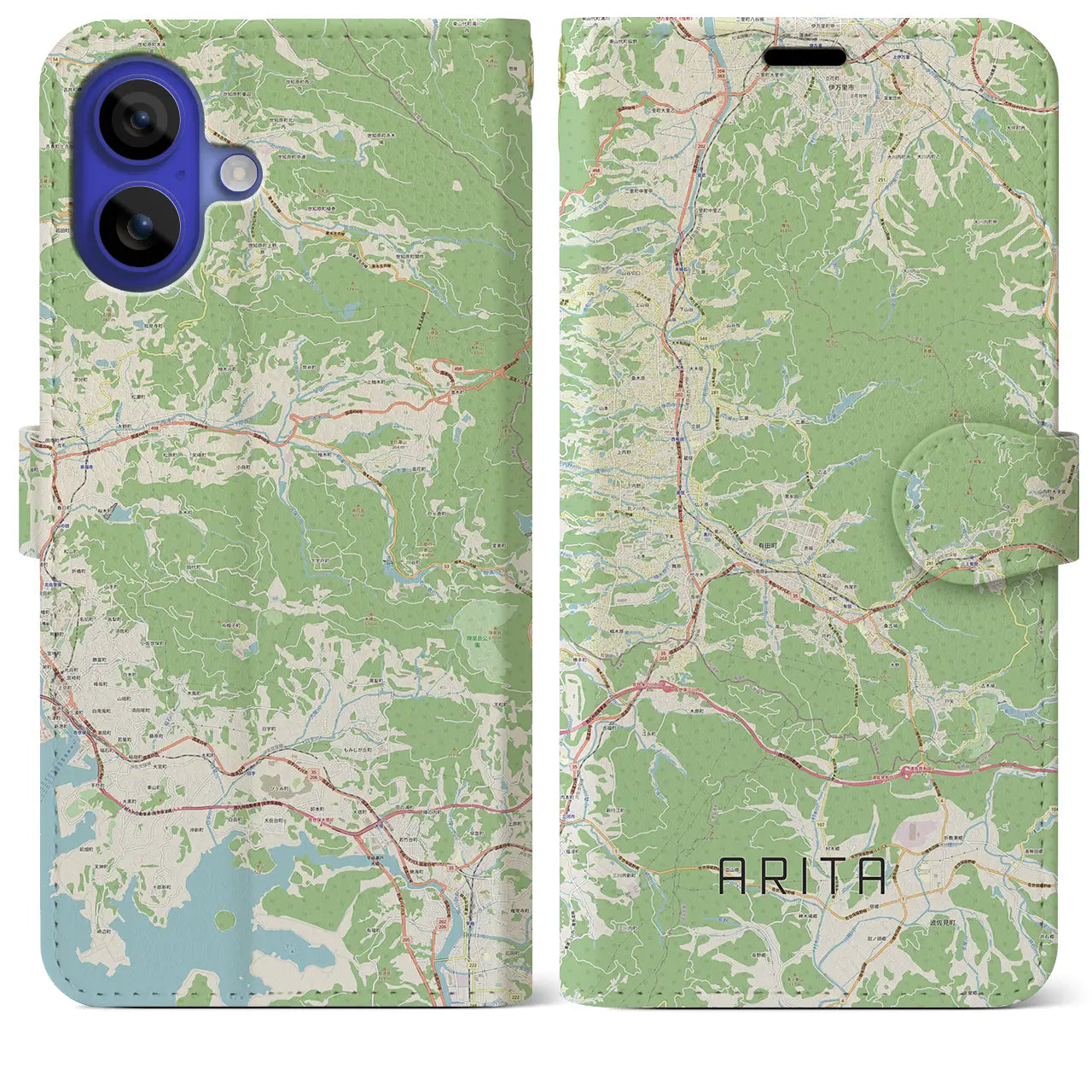 【有田（佐賀県）】地図柄iPhoneケース（手帳タイプ）