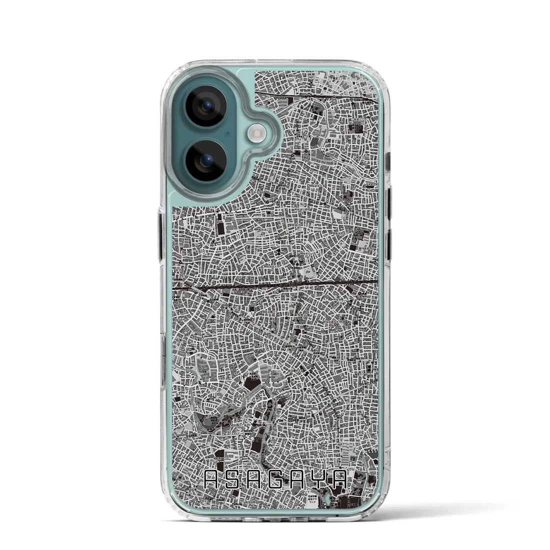 【阿佐ケ谷2(東京都)】地図柄iPhoneケース(MagSafeタイプ)モノトーン・iPhone 16 Pro 用