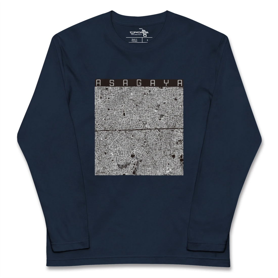 【阿佐ケ谷2(東京都)】地図柄ロングスリーブTシャツ